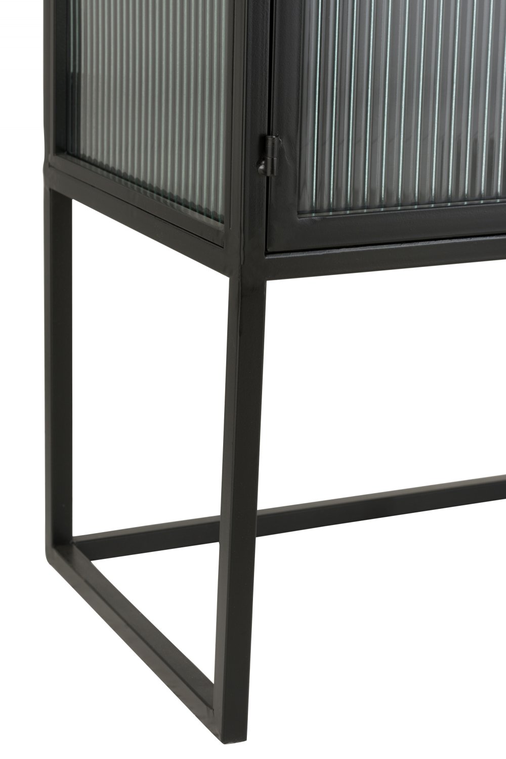 Armoire 4 portes en verre DOZA en métal noir et verre.